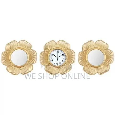 Wall Clock With 2 PCS Mirror