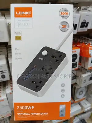 Ldnio Sc3604c Power Extension 3 Sockets + 3 Usb‐A 3 Usb‐C 2500w.
