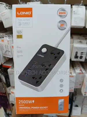 Ldnio Sc3604c Power Extension 3 Sockets + 3 Usb‐A 3 Usb‐C 2500w.