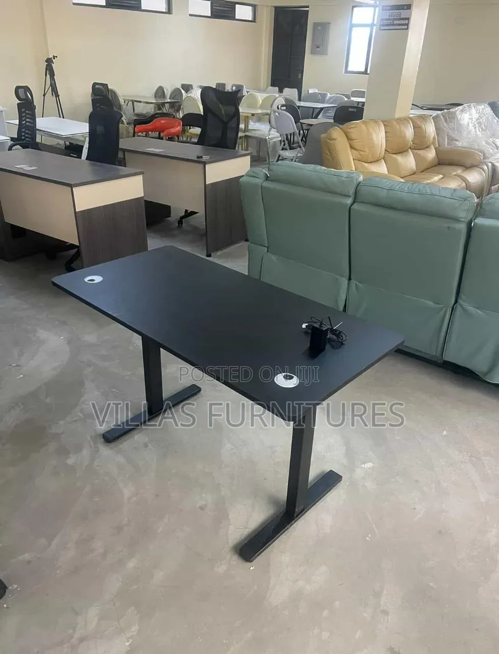 Black 120cm Free Standing Electric Table