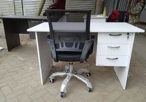 Mesh Back Mesh and Grey Desk