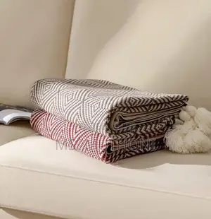 Diamond Knit Throw Blankets With Pendant Tassels
