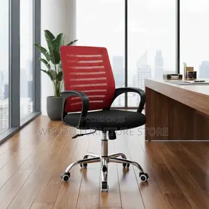 Office Chair : Red Strong Mesh Office Seat