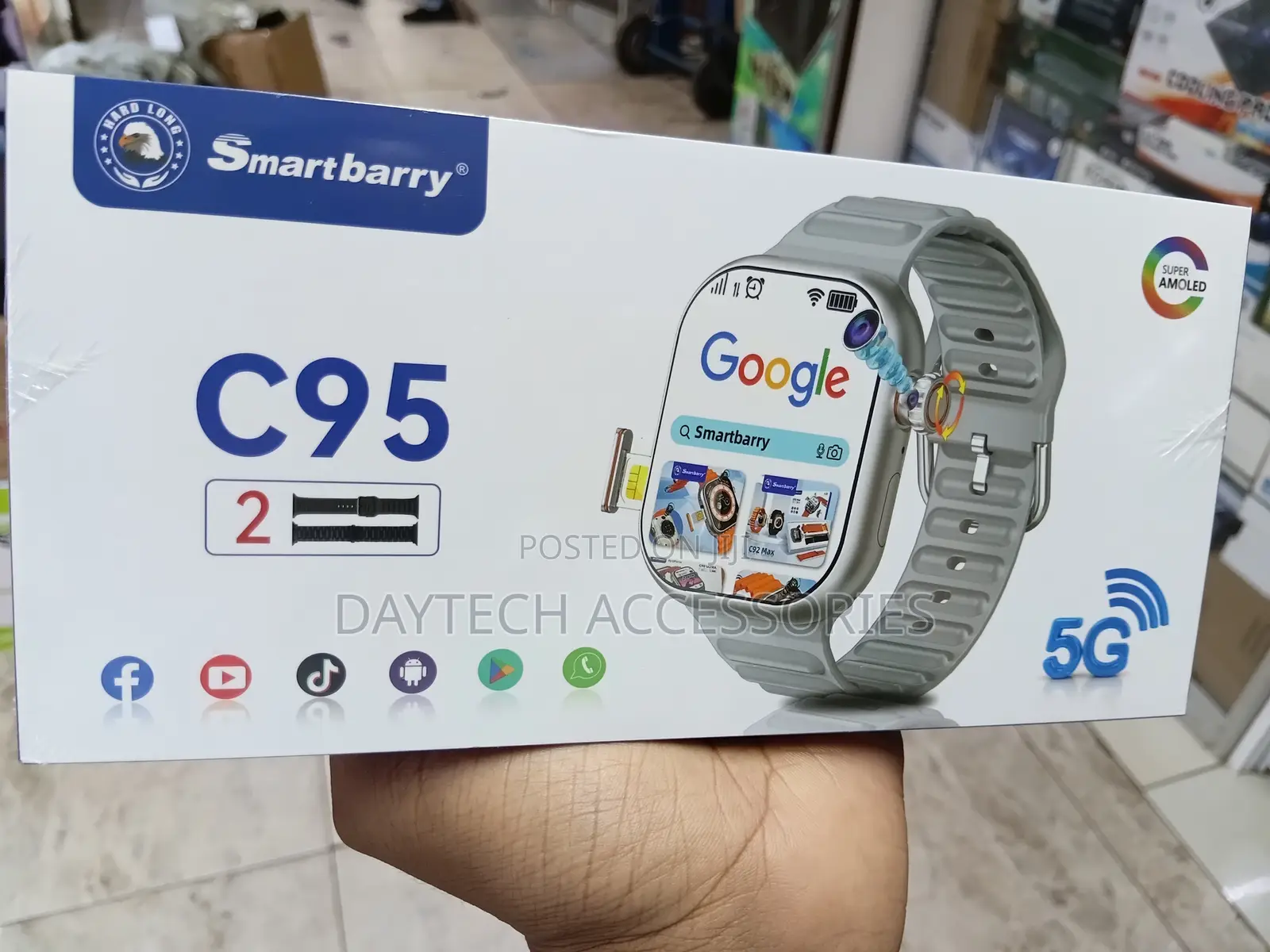 Smartbarry C95 5g Smart Watch Featuring a Super Amoled Display.