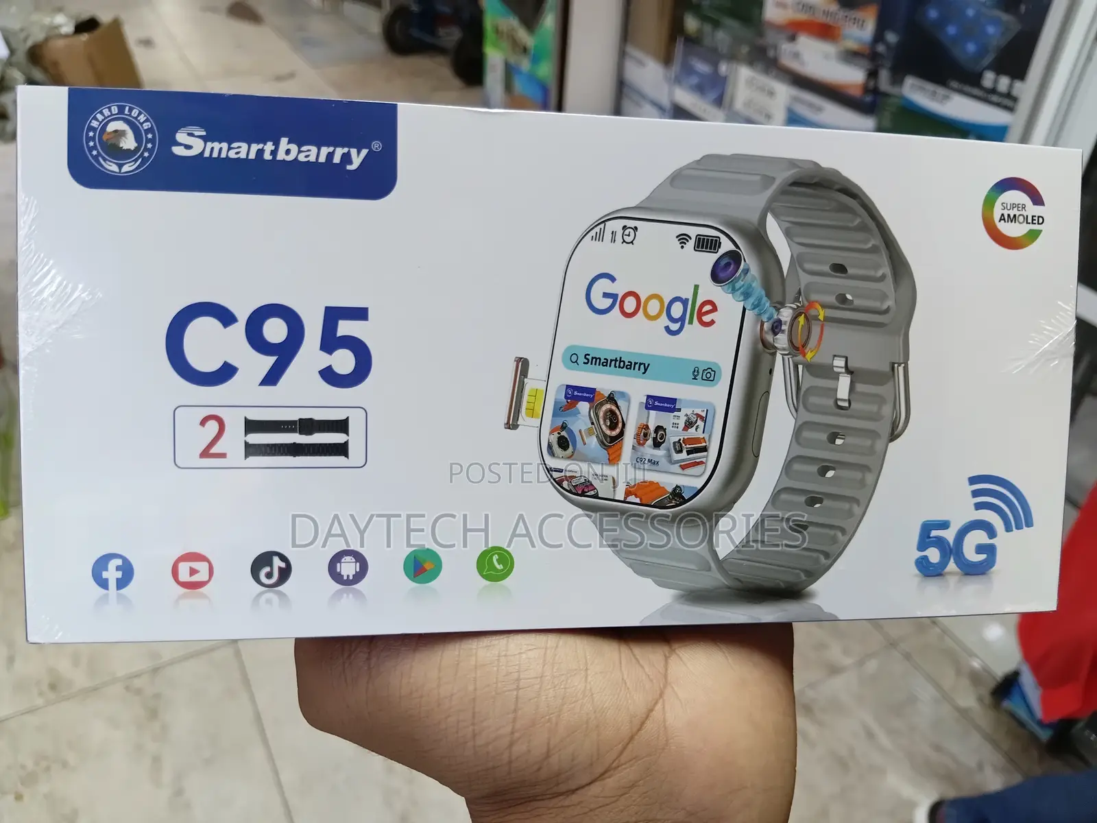 Smartbarry C95 5g Smart Watch Featuring a Super Amoled Display.