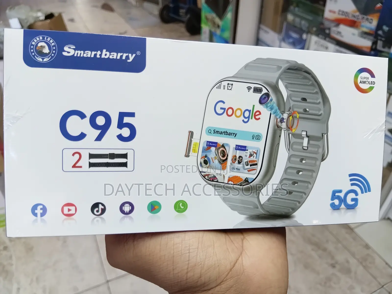 Smartbarry C95 5g Smart Watch Featuring a Super Amoled Display.