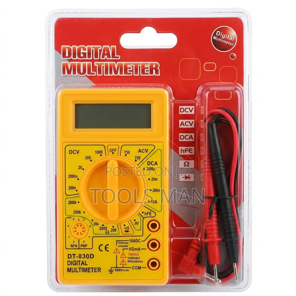 Dt-830d Digital Multimeter LCD Ac/Dc Voltage Current Resistance Tester