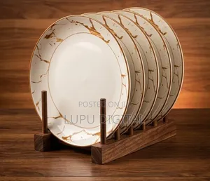 *Gold Rapture Ceramic Dinner Plate* Size:10.5 Inch. A a Set of 6pcs