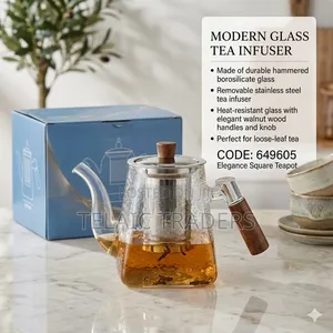Wood Handle Glass Tea Infuser With Filter