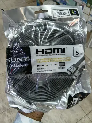 Sony 5m Flat High Speed Hdmi Cable – Full Hd 1080p - Black