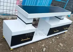 Executive Tv Stand With Marble Coating and Light