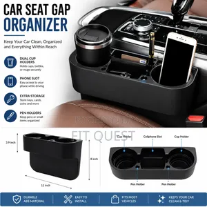 Universal Car Seat Gap Organizer Cup Holder Storage Tray