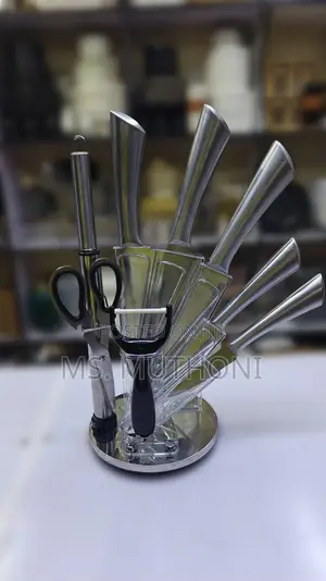 Goris 9-Piece S .Steel Kitchen Knife Set Ft Rotating Acrylic Stand