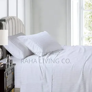 4pc Cotton Striped Bedsheet Set | Sizes 4x6 to 6x6