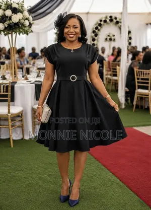 Ladies Black Round Dress/ Funeral Round Dress