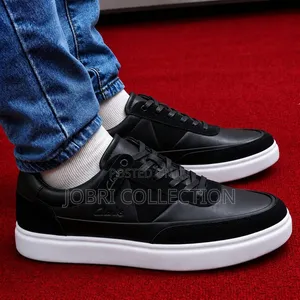 Black Clarks Leather Casual Mens Sneakers