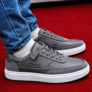 Grey Leather Clarks Sneakers