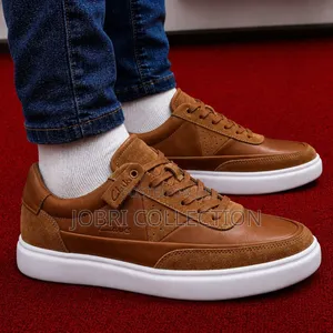 Authentic Brown Leather Clarks Mens Sneakers