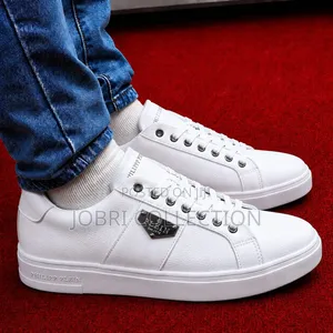 All White Philip Plein Leather Mens Casuals