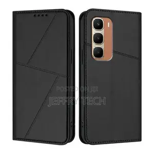 Infinix Hot 70 Strong Magnetic Frosted Flip Leather Phone Case(Black)