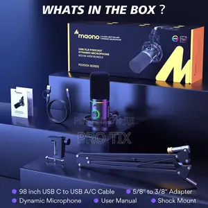 Maono Usb XLR Dynamic RGB Podcast Microphone Pd200x