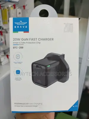 Brave BTC-28 20w Usb-C Uk Gan Wall Charger - Black
