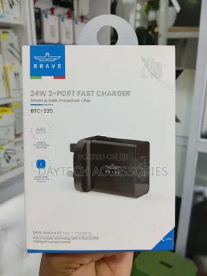 Brave BTC-320 2-Port Usb Wall Charger Capable of 24w Total Output.