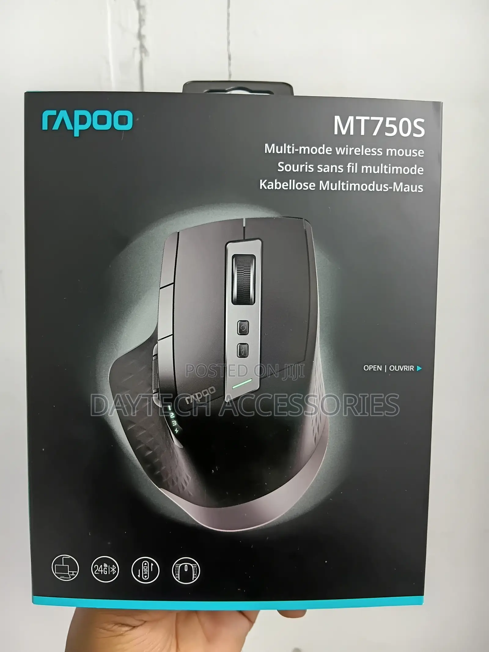 Rapoo Multi-Mode Wireless Laser Mouse | Black (Mt750s)