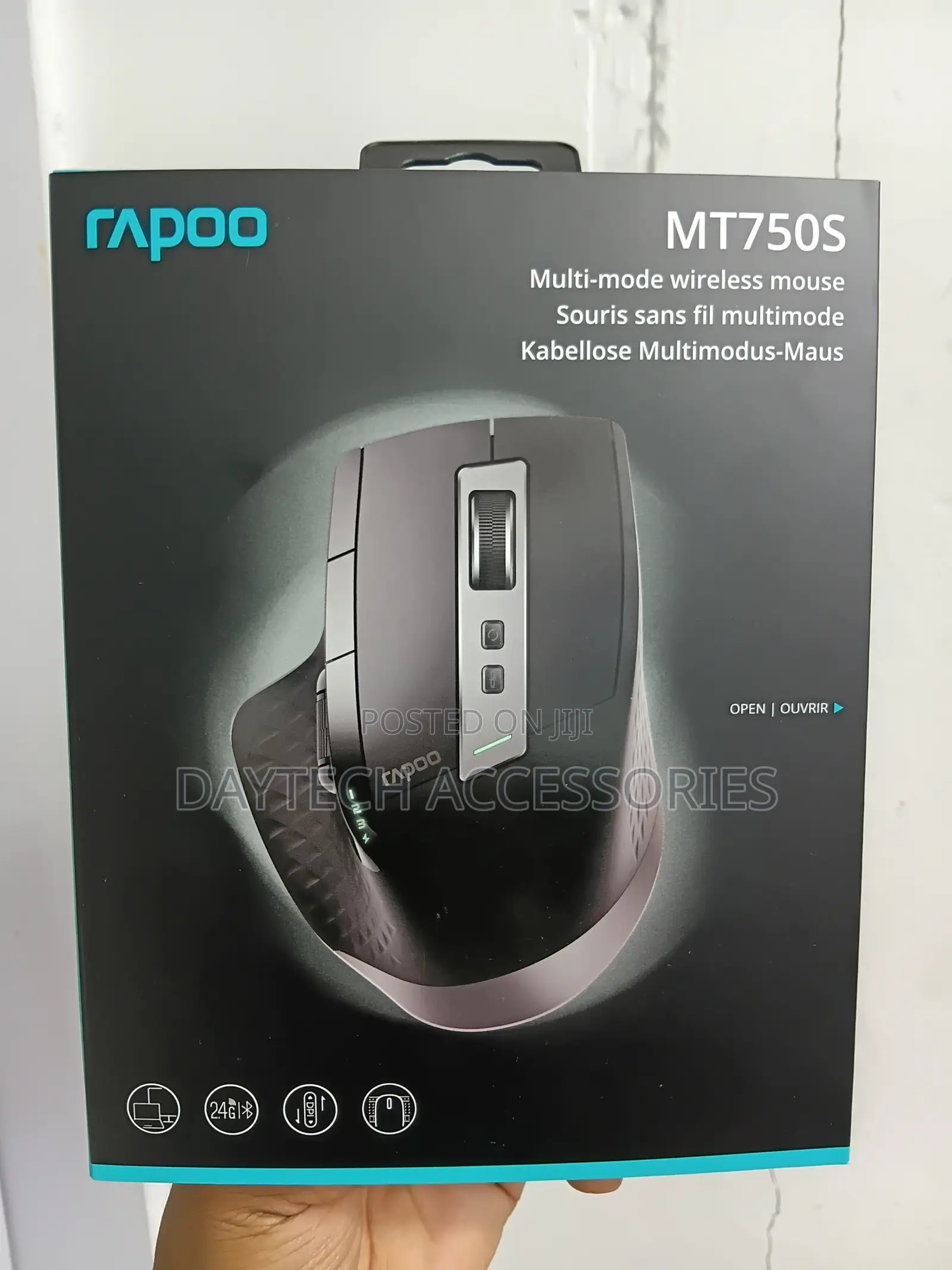Rapoo Multi-Mode Wireless Laser Mouse | Black (Mt750s)