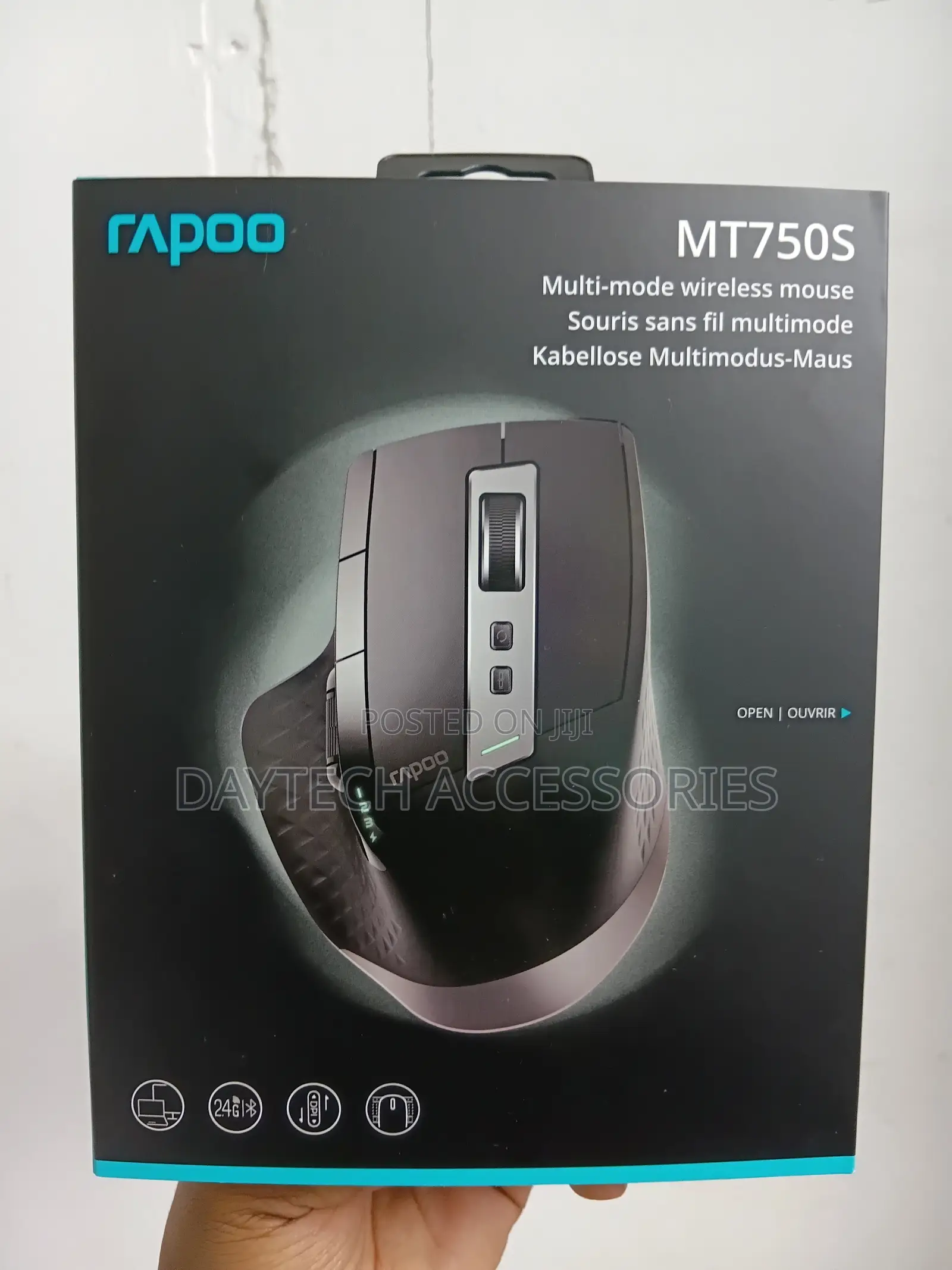 Rapoo Multi-Mode Wireless Laser Mouse | Black (Mt750s)