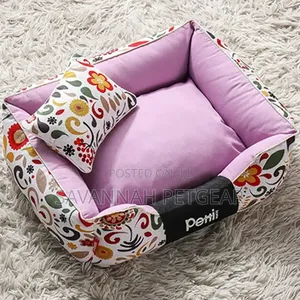 Wild Flowers Warm Cat Dog Bed With Removable Cushion