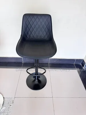 Black Adjustable Bar Stool