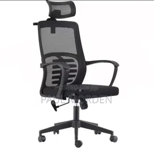 Black Adjustable Office Headrest Chair