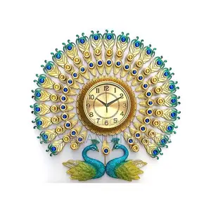 Double Head Peacock Wall Clock Size 70 Cm {Stda}