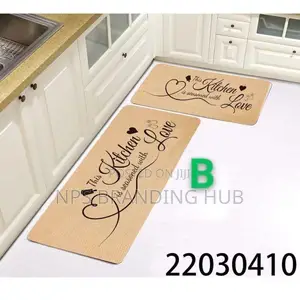 2 Pc Non-Slip Kitchen Mat With Rubber(120*45cm ,75*45 Cm)Stda