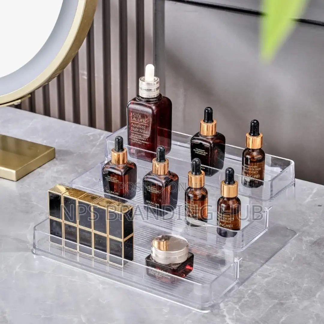 3 Step/Tier Clear Acrylic Perfume/Cosmetic Display Rack (Stda