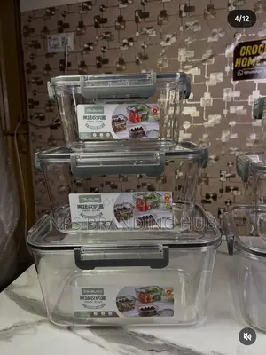 3 Pcs Large Rectangular Acrylic Lock Free Storage Containers(Stda