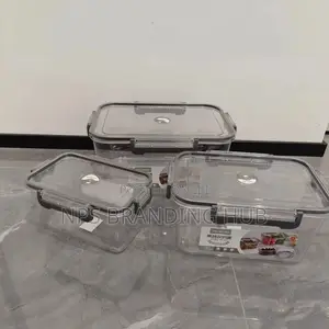 3 Pcs Large Rectangular Acrylic Lock Free Storage Containers(Stda
