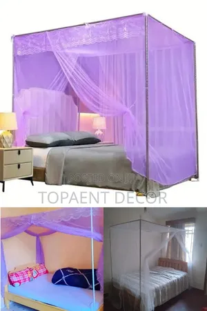 Purple and White,Easy to Wash,4 Stand Mosquito Net