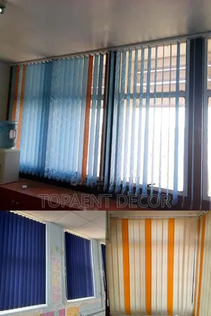 Sleek and Shaded Vertical Office Window Blinds