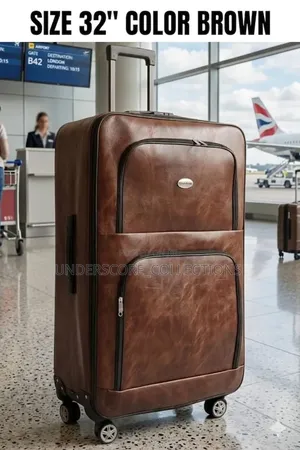 1 Pc Leather Suitcase* *4 Wheels* *Size 32 Inches (X- Large)*