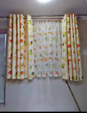 Complete Set Short Fruit Themed Kitchen Window Curtains