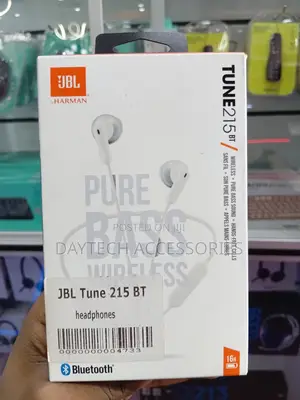 JBL Tune 215bt Bluetooth Earphones -White -Jblt215btwht