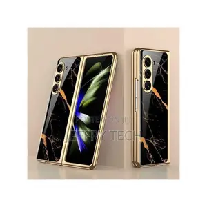 Marble-Luxury Black Gold Cover for Samsung Galaxy Z Fold7-Stylish Sh