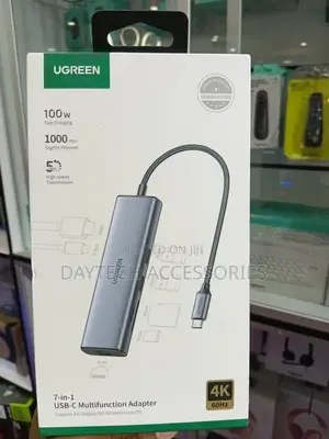 Ugreen Cm512 7-in-1 Usb-C Hub Features Durable Aluminum Alloy Casing.