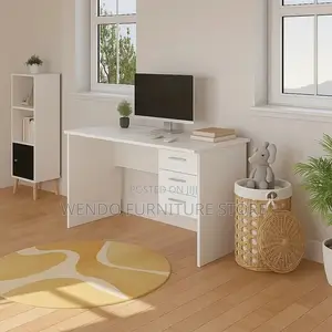 Office Desk; 1200mm Home Offie White Top Paperwork Table
