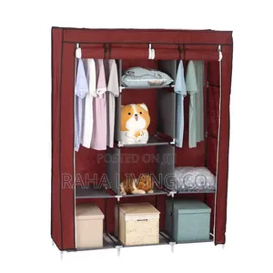 3 Column Portable Metallic Wardrobe | 5 Colours