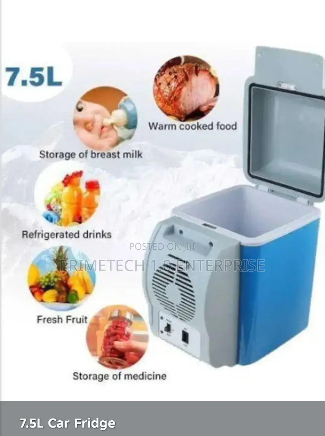 7.5litres Car Fridge Blue Grey