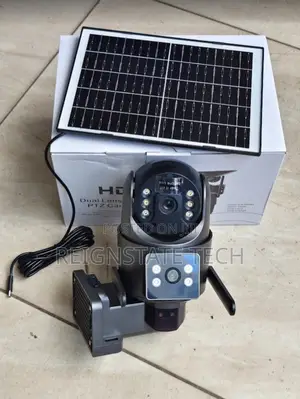 Ubox 4mp Hd Wifi Dual Lens Solar Powered Outdoor Camera With Panel