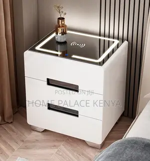 Nightstand: 3 Drawer MDF Wooden Bedside Table